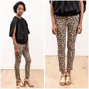 VERONICA BEARD Women's Debbie 10" Skinny Jeans Size 26 Leopard Print High Rise